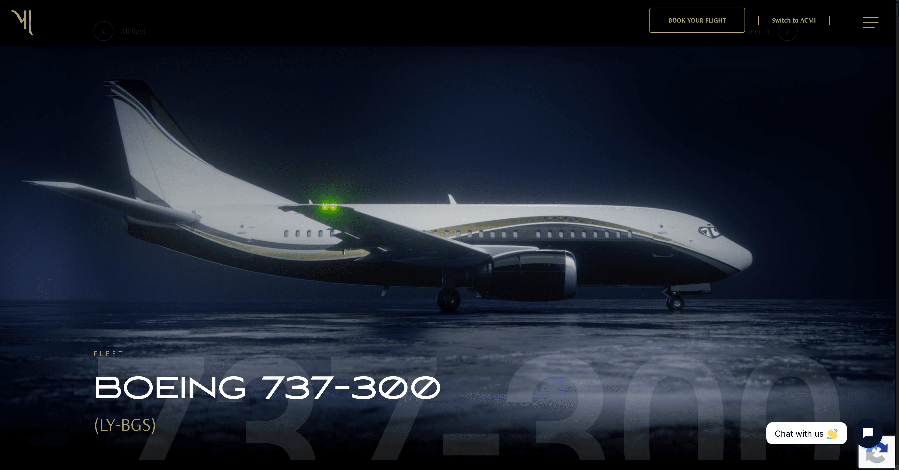 KlasJet listing of the 737-300 LY-BGS